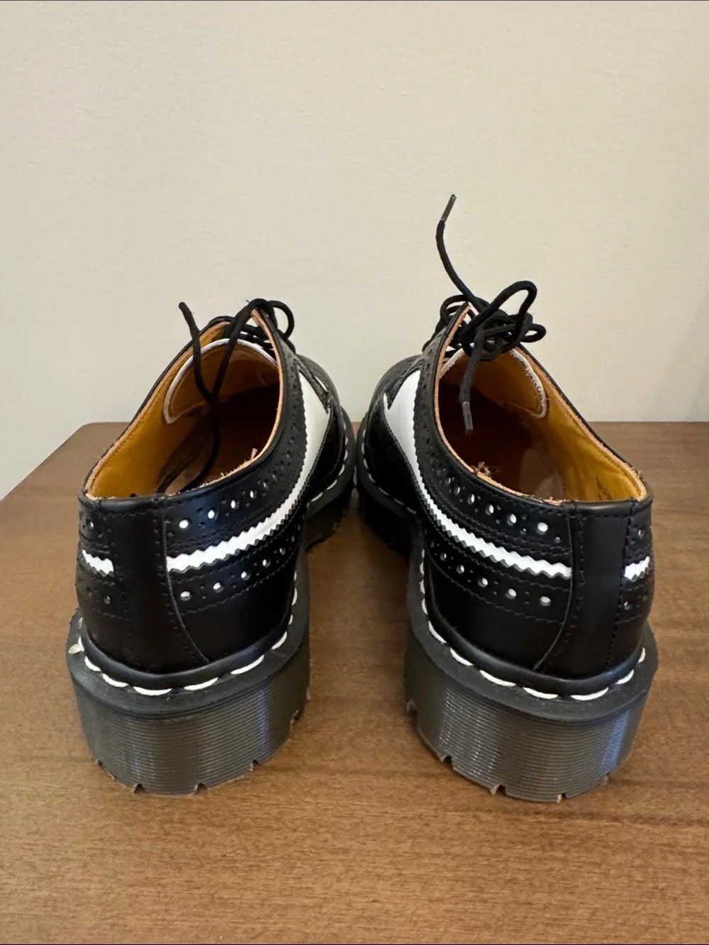 Dr. Martens Made in England OG Black & White Bex Brogue Oxfords